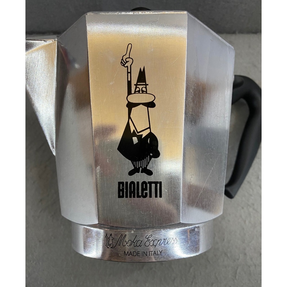 Bialetti Large Moka Express Stovetop Espresso Silver Aluminum 14 cup Italy - Picture 4 of 14